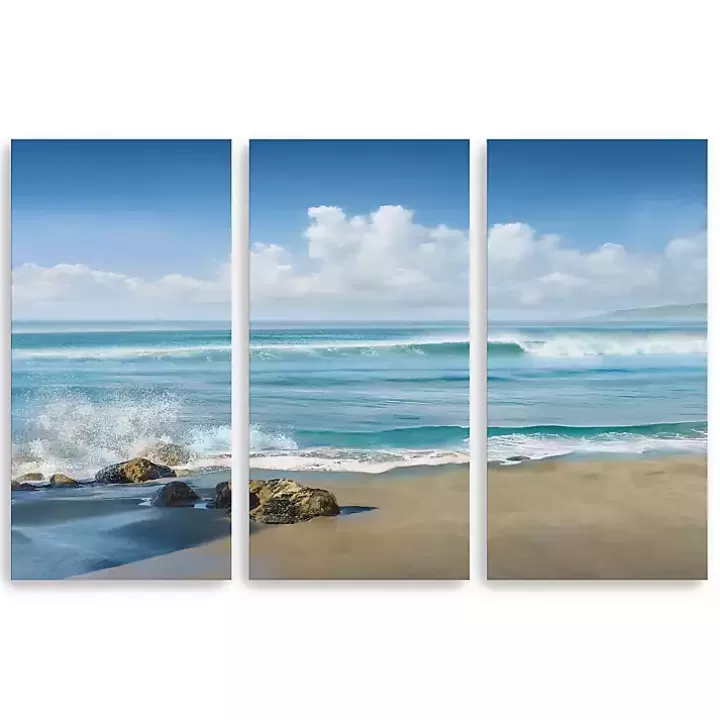 Cheap Sweeping Blue Canvas Art Prints, Set of 3 Canvas Art