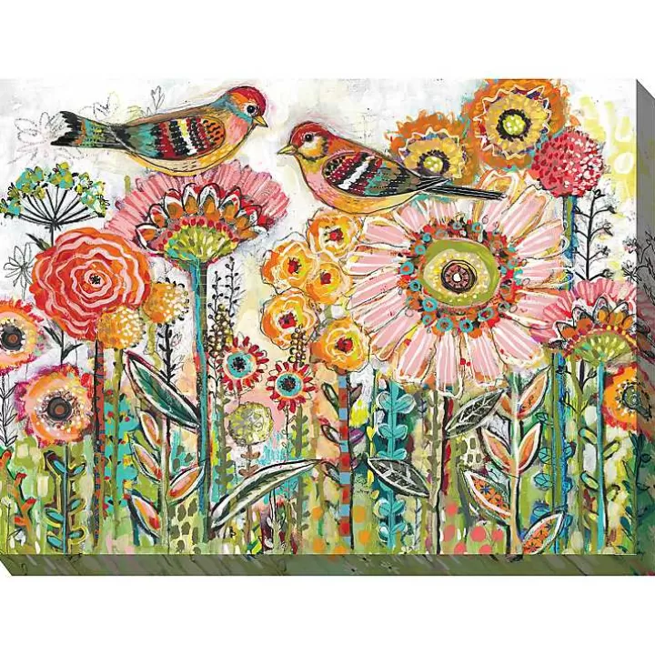Discount Sweet Tweets Outdoor Canvas Art Print Outdoor Wall Decor