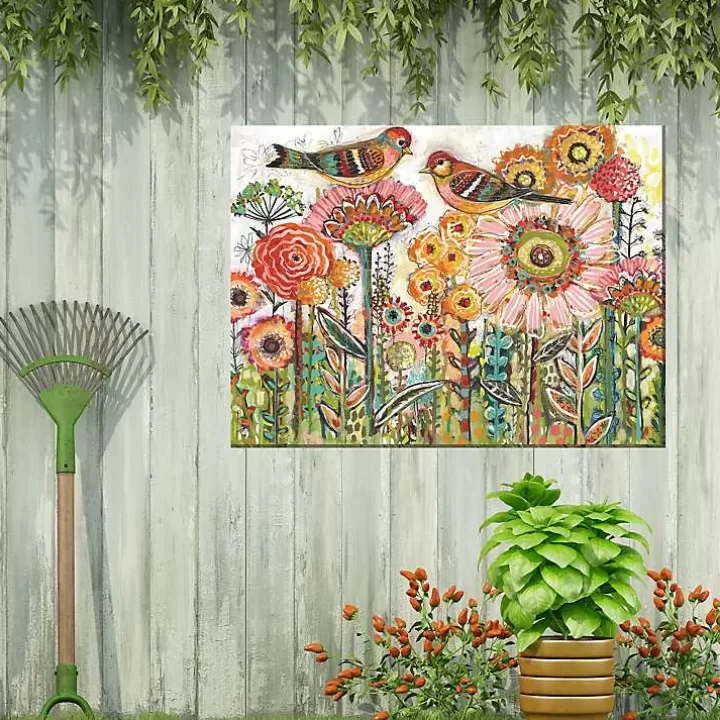 Discount Sweet Tweets Outdoor Canvas Art Print Outdoor Wall Decor