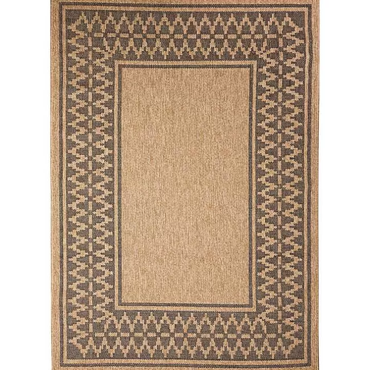 Online Tan & Black Zig Zag Indoor/Outdoor Area Rug, 7x9 Outdoor Rugs