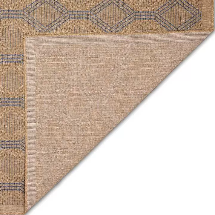 Outlet Tan & Navy Diamonds Indoor/Outdoor Area Rug, 5x7 Outdoor Rugs