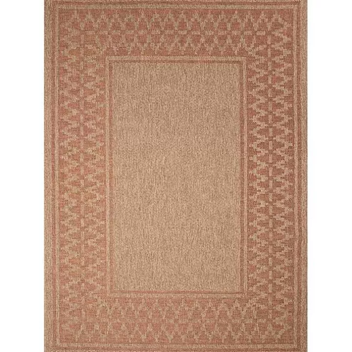 Sale Tan & Orange Zig Zag Indoor/Outdoor Area Rug, 7x9 Outdoor Rugs