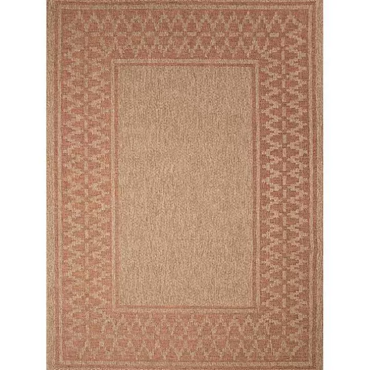 Cheap Tan & Orange Zig Zag Indoor/Outdoor Area Rug, 5x7 Outdoor Rugs