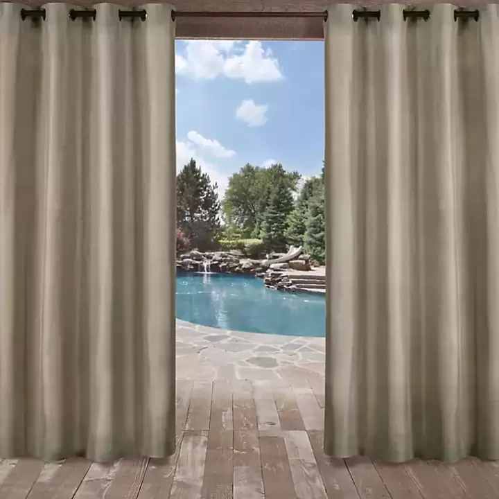 Clearance Biscayne Outdoor Curtain Panel Set, 120 in. Outdoor Curtains