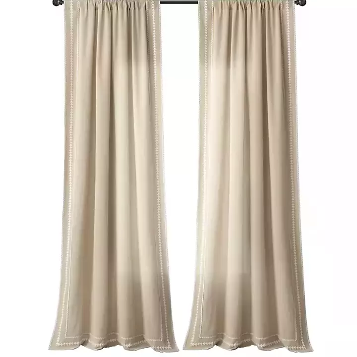 Flash Sale Embroidered Ric Rac Curtain Panel, 84 in. Curtains & Drapes