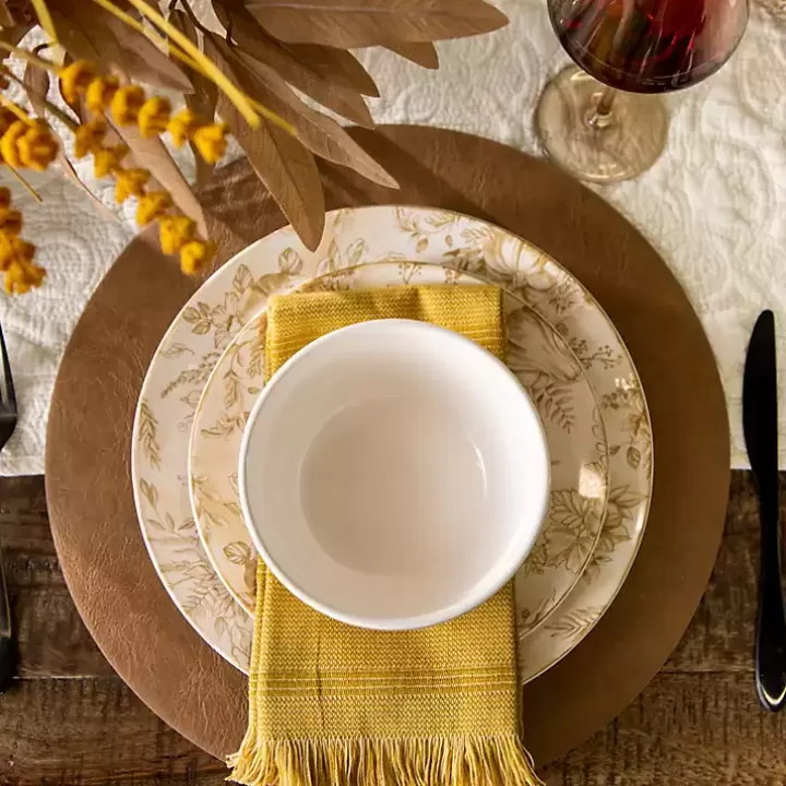 Flash Sale Faux Leather Round Placemat Table Linens