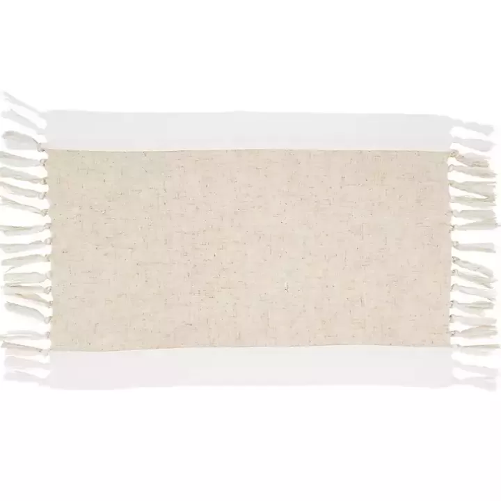 Online Tan Fringed Two Tone 4-pc. Placemat Set Table Linens