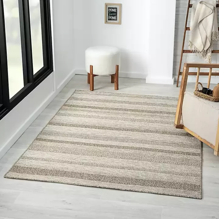 Cheap Striped Indoor/Outdoor Area Rug, 5x7 Area Rugs