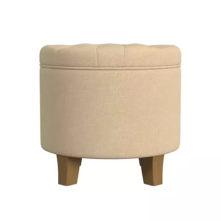 Hot Woven Upholstered Tufted Storage Ottoman Benches & Ottomans