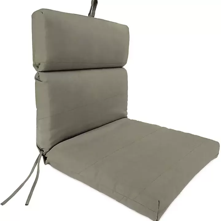 Online Taupe Canvas French Edge Outdoor Chair Cushion Outdoor Cushions & Pillows
