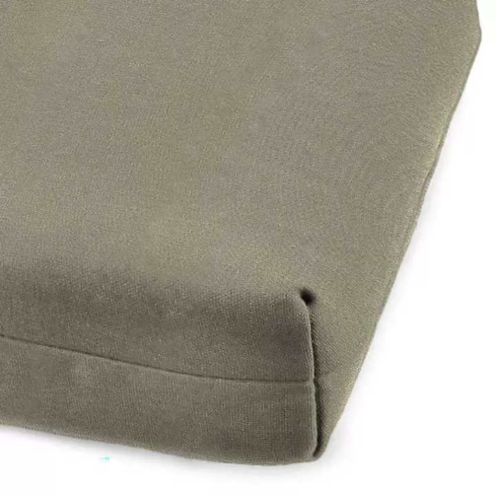 New Taupe Canvas French Edge Outdoor Chaise Cushion Outdoor Cushions & Pillows