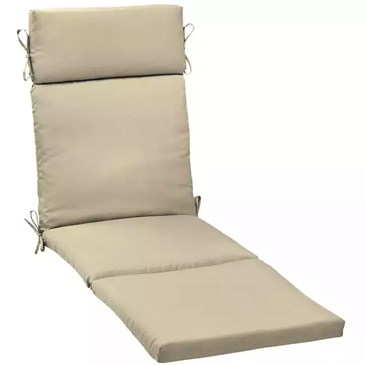 Cheap Taupe Leala Texture Outdoor Chaise Cushion Outdoor Cushions & Pillows