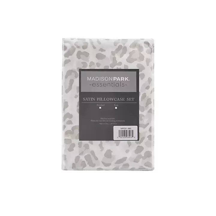 Shop Taupe Leopard Satin King 2-pc. Pillow Case Set Bed Sheets