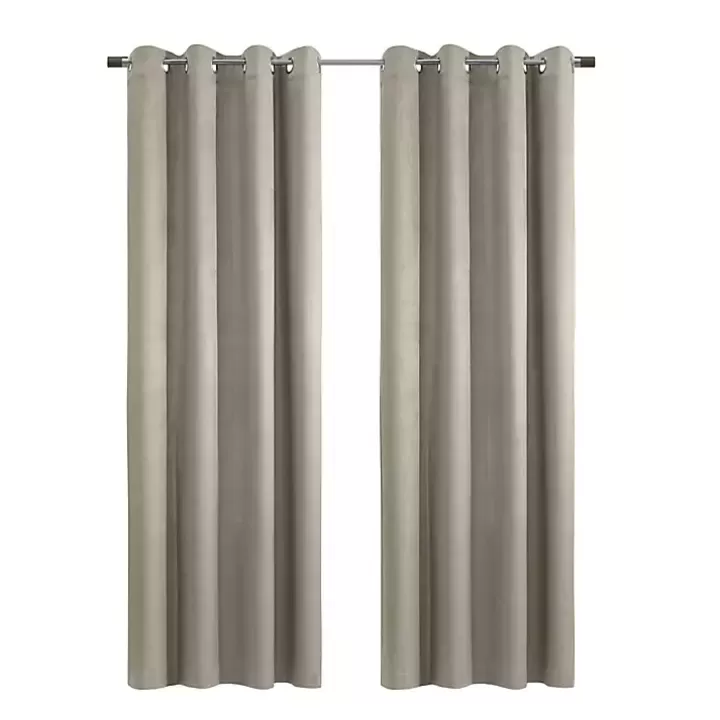 Cheap Taupe Paris Velvet Blackout Curtain Panel, 95 in. Curtains & Drapes