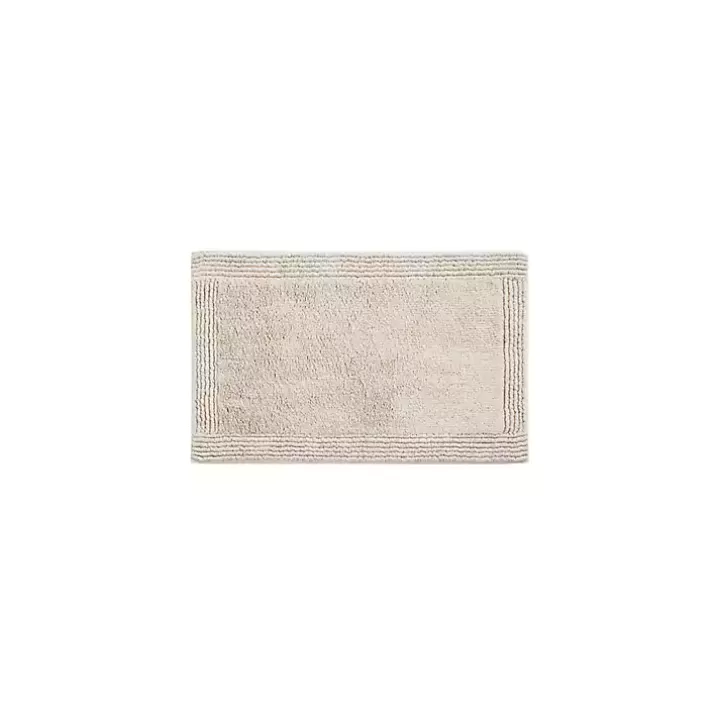 Flash Sale Taupe Tufted Reversible Cotton Bath Mat, 34 in. Bathroom Rugs