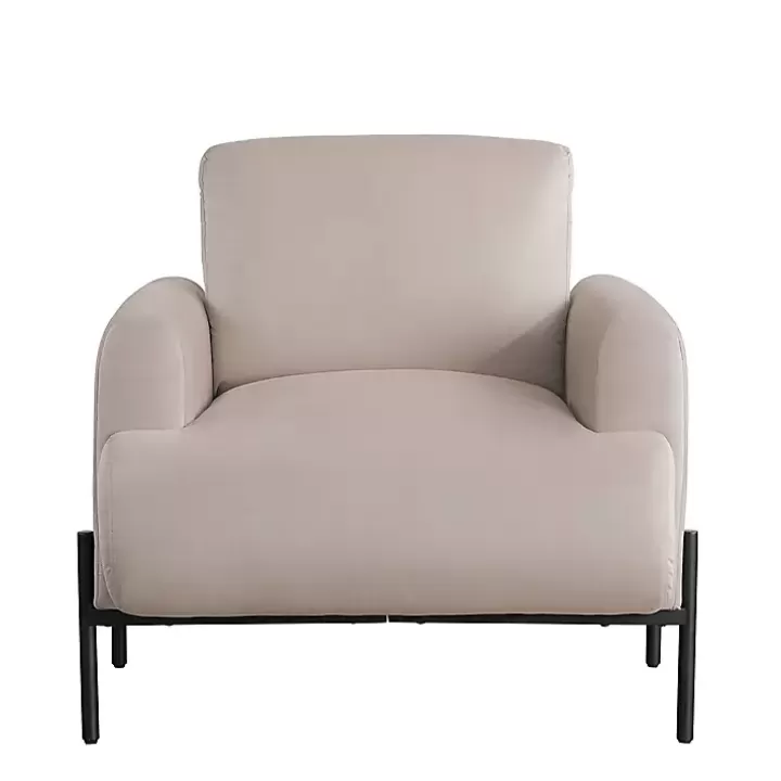 Cheap Taupe Velvet Upholstered Knox Accent Chair Accent Chairs