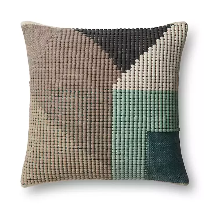 Shop Teal and Brown Abstract Outdoor Pillow Outdoor Cushions & Pillows