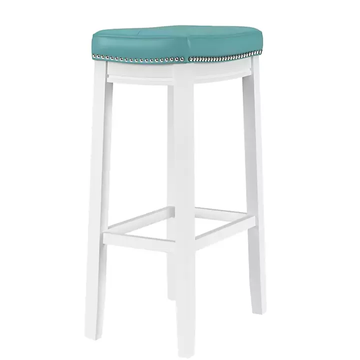 Cheap Teal Faux Leather Claridge Bar Stool Bar Stools & Counter Height Stools