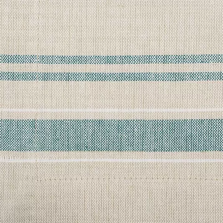 Outlet Teal French Stripe Placemats, Set of 6 Table Linens