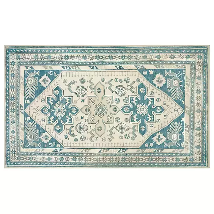 Online Teal Seraz Washable Area Rug, 3x5 Area Rugs