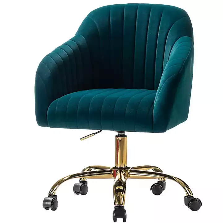 Store Teal Velvet Swivel Jacyln Office Chair Office Furniture