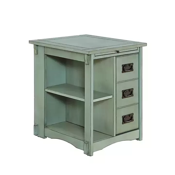 Flash Sale Teal Wood Parnell Storage Accent Table Accent & End Tables