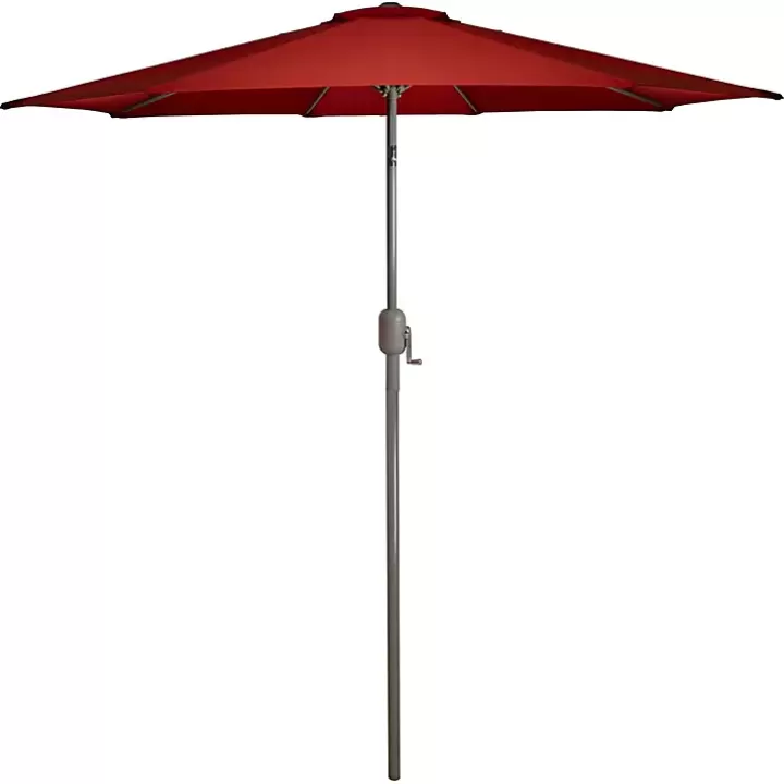 Sale Terracotta 8 ft. Hand Crank Tilt Umbrella Outdoor Accent Furniture