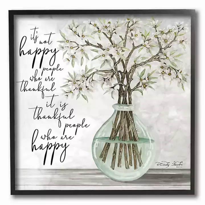 Sale Thankful People who are Happy Framed Art Print Wall Quotes & Signs