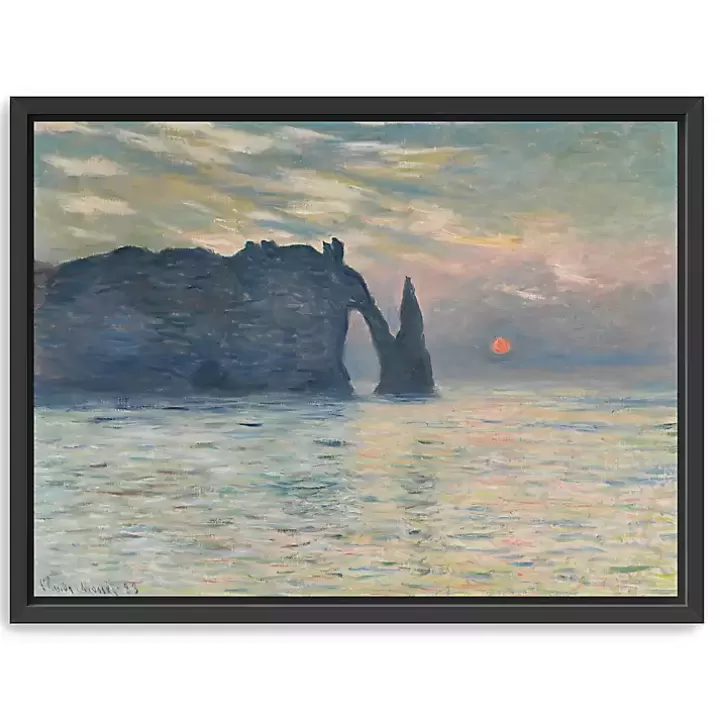 Best Sale The Cliff-Etretat, Sunset Framed Canvas Art Print Canvas Art