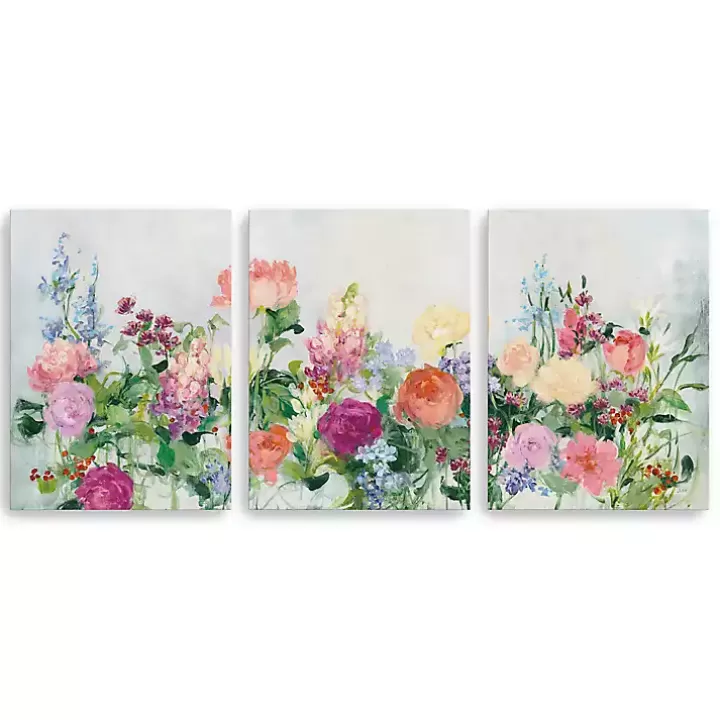 New The Cutting Garden 3-pc. Canvas Art Print Set Canvas Art