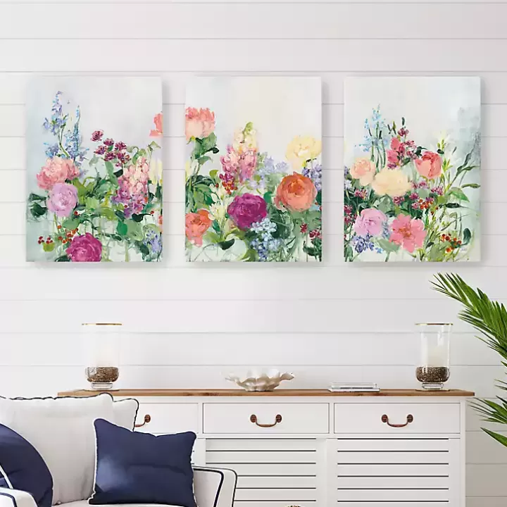 New The Cutting Garden 3-pc. Canvas Art Print Set Canvas Art