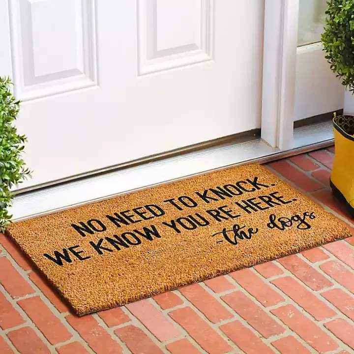 Fashion The Dogs Know You're Here Coir Doormat Doormats