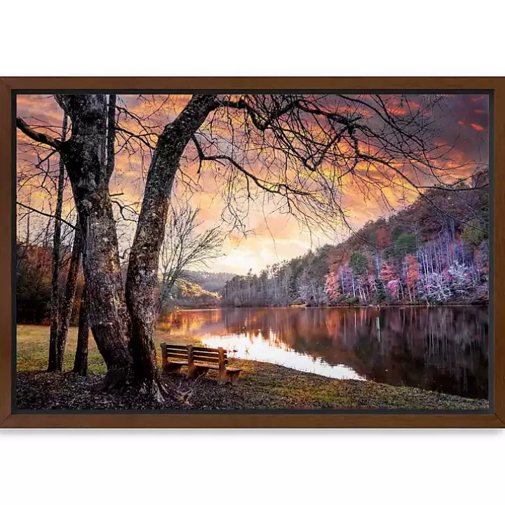 Online The Quiet of Sunset Walnut Framed Canvas Art Print Canvas Art