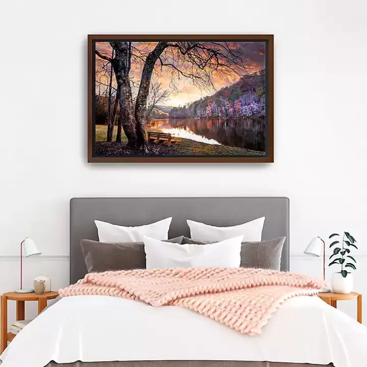 Online The Quiet of Sunset Walnut Framed Canvas Art Print Canvas Art