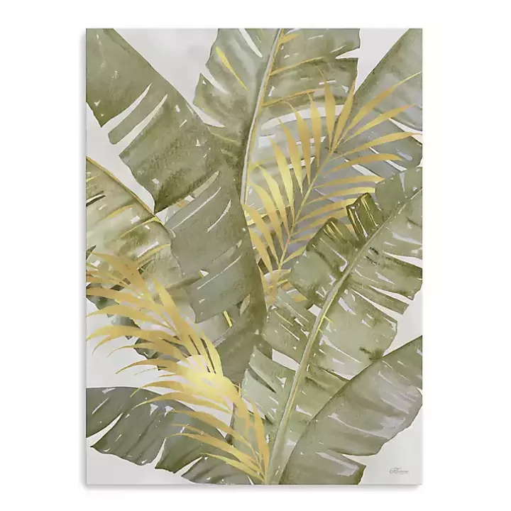 Best Sale Touch of Gold Banana Leaves Canvas Art Print Canvas Art