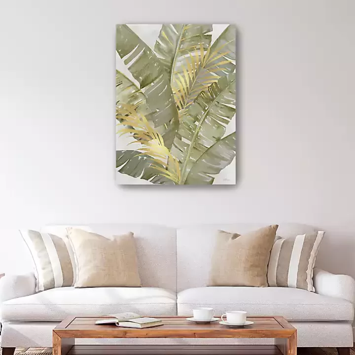 Best Sale Touch of Gold Banana Leaves Canvas Art Print Canvas Art