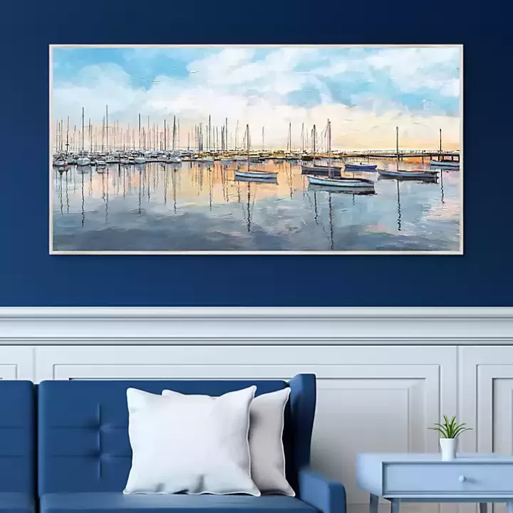 Best Sale Tranquil Harbor Framed Canvas Art Print Canvas Art