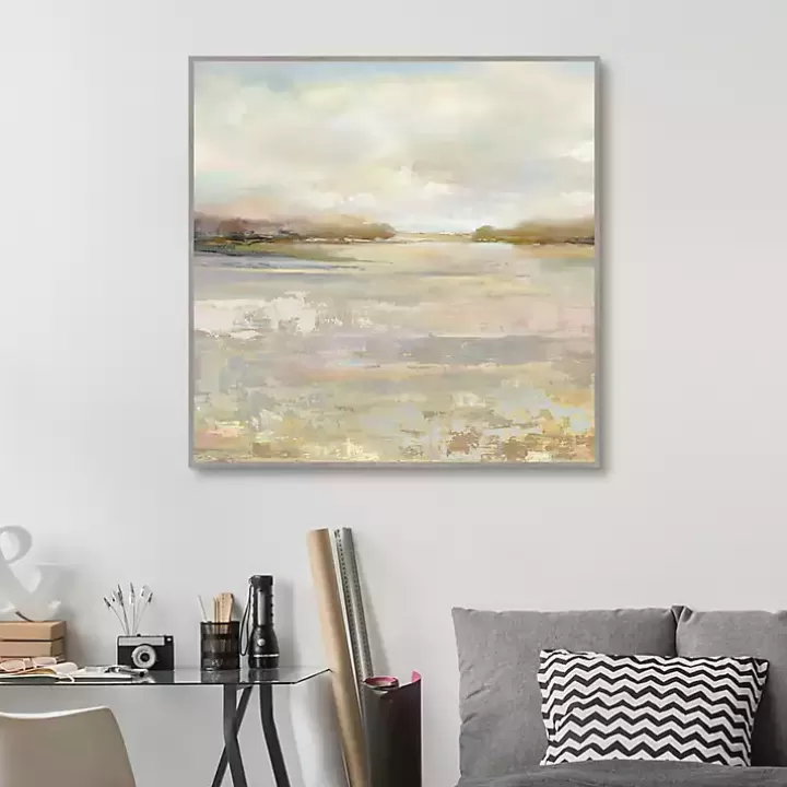 Hot Tranquil Terrain Framed Canvas Print, 35x35 in. Canvas Art