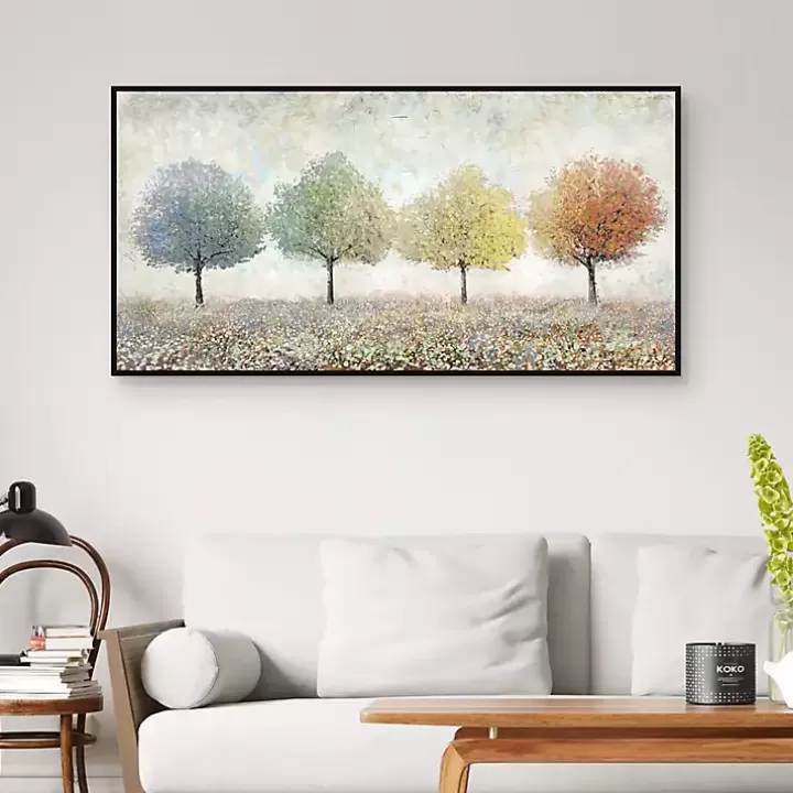 New Transitional Trees Framed Canvas Art Print Canvas Art