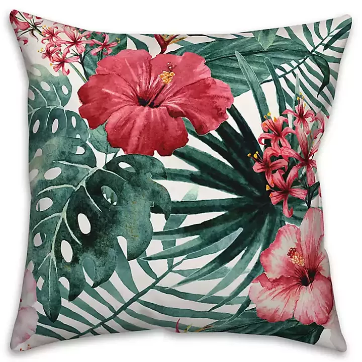 Online Tropical Flowers Outdoor Pillow Outdoor Cushions & Pillows