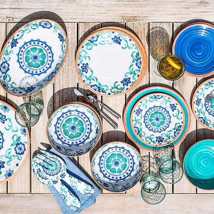 Store Turquoise Melamine Rio Salad Plates, Set of 6 Outdoor Dining