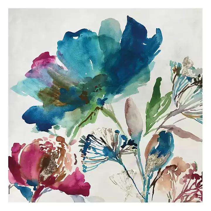 Cheap Turquoise on Watercolor Giclee Canvas Art Print Canvas Art