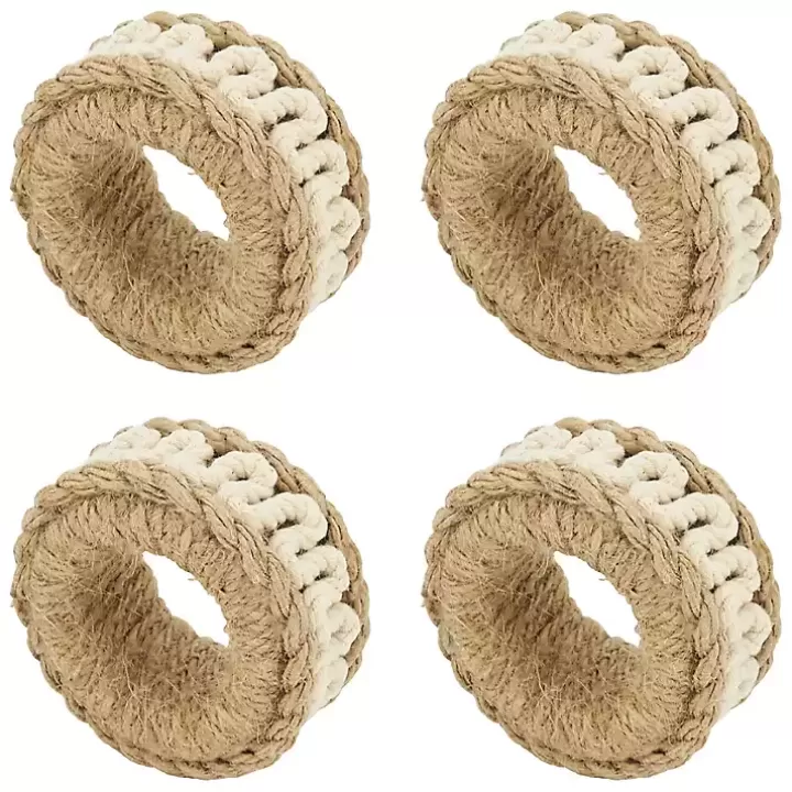 Fashion Twisted Rope Napkin Rings, Set of 4 Table Linens