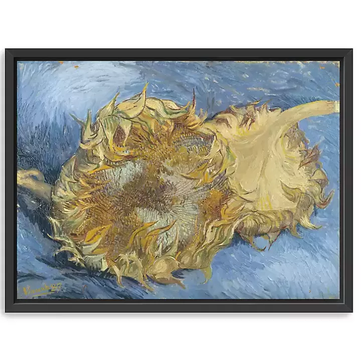 Store Two Cut Sunflowers Framed Canvas Art Print Canvas Art