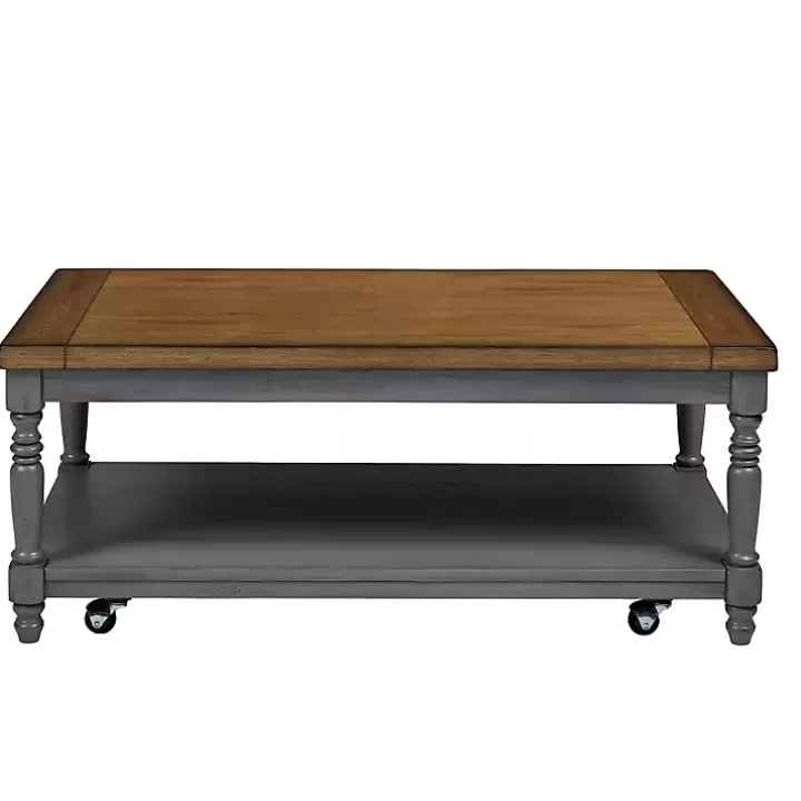 Store Two Tone Coffee Table and End Tables, Set of 3 Coffee Tables