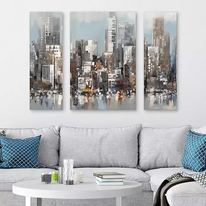 New Urban Focus A, B, & C Canvas Art Prints, Set of 3 Canvas Art