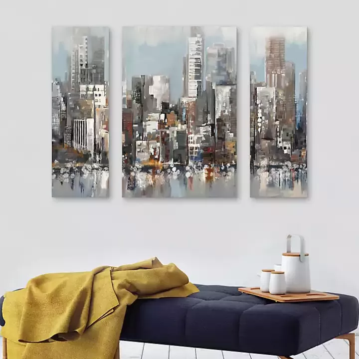 New Urban Focus A, B, & C Canvas Art Prints, Set of 3 Canvas Art