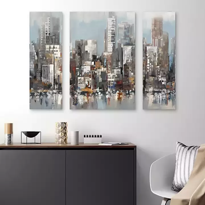 New Urban Focus A, B, & C Canvas Art Prints, Set of 3 Canvas Art