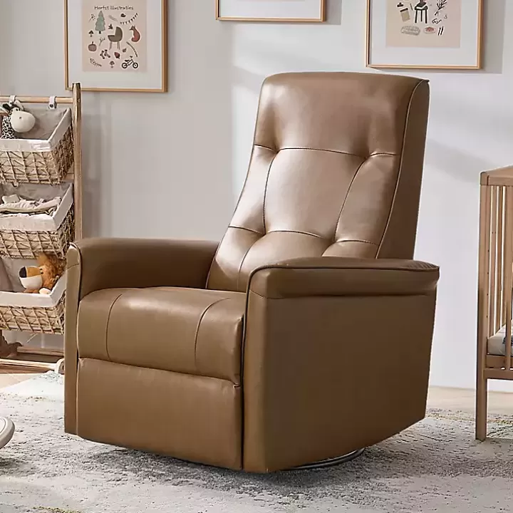 Discount Val Faux Leather Swivel Power Recliner Accent Chairs