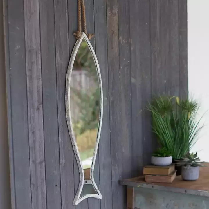 Flash Sale Vertical Fish Mirror with Rope Hanger Decorative Mirrors
